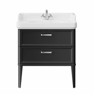 фото PO.M.80.2/BLK Тумба Pompei/Помпеи напольная с 2 ящиками 80, черная глянцевая КЕРАМА МАРАЦЦИ