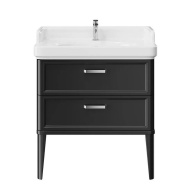 фото PO.M.80.2/BLK Тумба Pompei/Помпеи напольная с 2 ящиками 80, черная глянцевая КЕРАМА МАРАЦЦИ