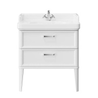 фото PO.M.80.2/WHT Тумба Pompei/Помпеи напольная с 2 ящиками 80, белая глянцевая КЕРАМА МАРАЦЦИ