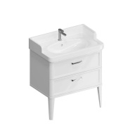 фото PO.M.80.2/WHT Тумба Pompei/Помпеи напольная с 2 ящиками 80, белая глянцевая КЕРАМА МАРАЦЦИ