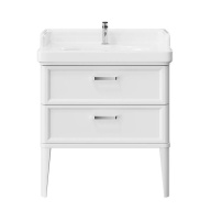 фото PO.M.80.2/WHT Тумба Pompei/Помпеи напольная с 2 ящиками 80, белая глянцевая КЕРАМА МАРАЦЦИ