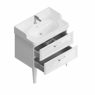 фото PO.M.80.2/WHT Тумба Pompei/Помпеи напольная с 2 ящиками 80, белая глянцевая КЕРАМА МАРАЦЦИ