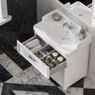 фото PO.M.80.3/WHT Тумба Pompei/Помпеи напольная с 3 ящиками 80, белая глянцевая КЕРАМА МАРАЦЦИ