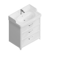 фото PO.M.80.3/WHT Тумба Pompei/Помпеи напольная с 3 ящиками 80, белая глянцевая КЕРАМА МАРАЦЦИ