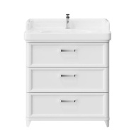 фото PO.M.80.3/WHT Тумба Pompei/Помпеи напольная с 3 ящиками 80, белая глянцевая КЕРАМА МАРАЦЦИ