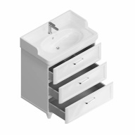 фото PO.M.80.3/WHT Тумба Pompei/Помпеи напольная с 3 ящиками 80, белая глянцевая КЕРАМА МАРАЦЦИ