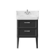 фото PO.N.60.2/BLK Тумба Pompei/Помпеи напольная с 2 ящиками 60, черная глянцевая КЕРАМА МАРАЦЦИ