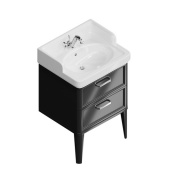 фото PO.N.60.2/BLK Тумба Pompei/Помпеи напольная с 2 ящиками 60, черная глянцевая КЕРАМА МАРАЦЦИ