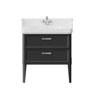 фото PO.N.80.2/BLK Тумба Pompei/Помпеи напольная с 2 ящиками 80, черная глянцевая КЕРАМА МАРАЦЦИ