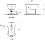 фото PO.bidet.01 Биде Pompei/Помпеи напольное, белое глянцевое КЕРАМА МАРАЦЦИ