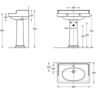 фото PO.wb.80 Раковина Pompei/Помпеи подвесная/мебельная 80, белая глянцевая КЕРАМА МАРАЦЦИ