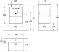 фото PRO.50.1/OLM Тумба Pro/Про подвесная 1 ящик 50, вяз КЕРАМА МАРАЦЦИ