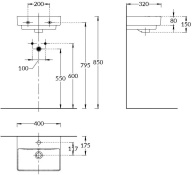фото PROR.wb.40 Раковина Pro/Про мебельная/подвесная 40, белая глянцевая КЕРАМА МАРАЦЦИ