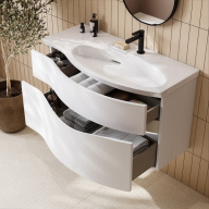 RV.100Rh/WHT.M Тумба Riva/Рива 100 см правая, белая матовая КЕРАМА МАРАЦЦИ фото RV.100Rh/WHT.M Тумба Riva/Рива 100 см правая, белая матовая КЕРАМА МАРАЦЦИ