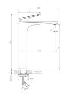 фото TO.2502.KM.CR Смеситель Тондо для раковины высокий без донного клапана, хром КЕРАМА МАРАЦЦИ