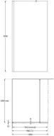 фото VE.100.WI.BLK.M Душевая перегородка Vetro/Ветро, 100х195, матовый черный КЕРАМА МАРАЦЦИ