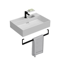 фото LO.trl.70/BLK.M Держатель для полотенец к раковинам Logica/Лоджика 70 с крепежом, черный матовый КЕРАМА МАРАЦЦИ