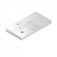 фото CU.wb.90Lh Раковина Cubo/Кубо левая подвесная/мебельная 90, белая глянцевая КЕРАМА МАРАЦЦИ