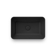 фото PLR.NN.wb.55/BLK.M Раковина Plaza/Плаза 55х36 см накладная без отвер. под смеситель c дон. клапаном, черна КЕРАМА МАРАЦЦИ