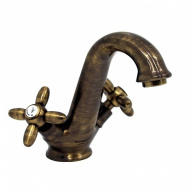 фото 9125KM.31.023 Смеситель для раковины Muse/Муза вентильный с донным клапаном, потертая бронза КЕРАМА МАРАЦЦИ