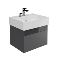 фото LO.60.2/ST Тумба Logica/Лоджика подвесная 2 ящика 60 см, стальной серый КЕРАМА МАРАЦЦИ