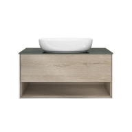 фото PLB.M.100.1/OAK.O Тумба Plaza Modern/Плаза Модерн подвесная 100 дуб орегон 1 ящик + полка КЕРАМА МАРАЦЦИ