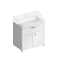 фото PO.M.80.1/WHT Тумба Pompei/Помпеи напольная с ящиком и дверцами 80, белая глянцевая КЕРАМА МАРАЦЦИ